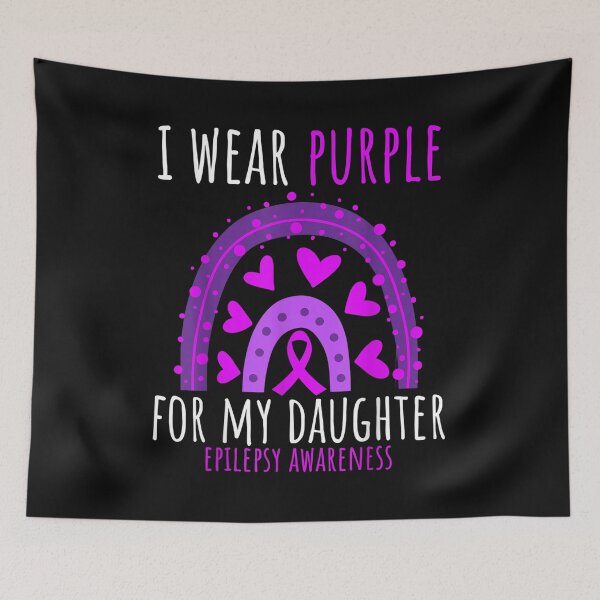 Aperçu de l'œuvre Rainbow Hearts Mom Dad Purple Daughter Epilepsy Awareness T-Shirt créée et vendue par Lukifo-Vector.