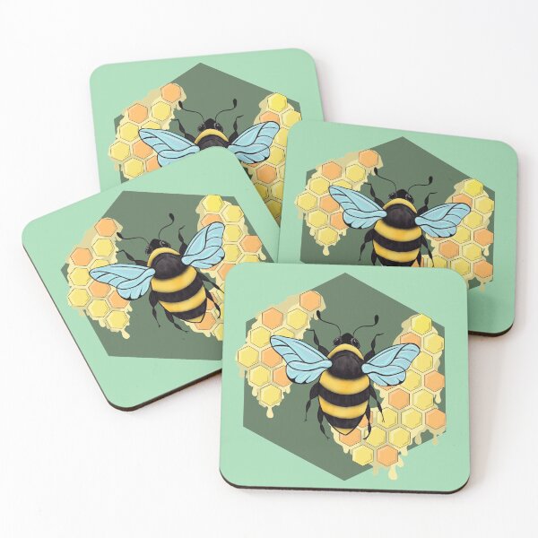 Item preview, Green Hexagon Bee designed and sold by Mepatch.