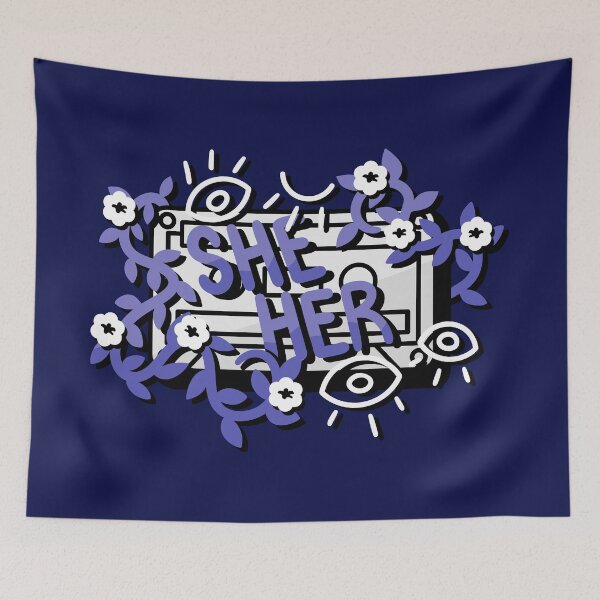 Item preview, She/Her Pronouns - White/Lavender designed and sold by rollingtape.
