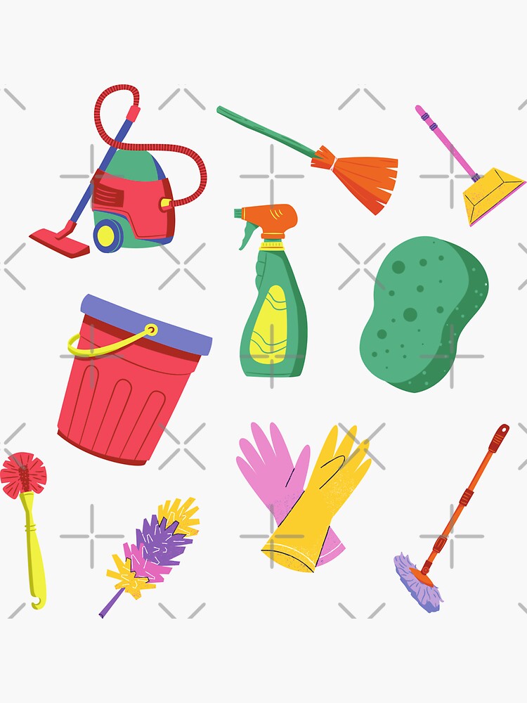 "Household Cleaning items sticker 6 pack." Sticker for Sale by