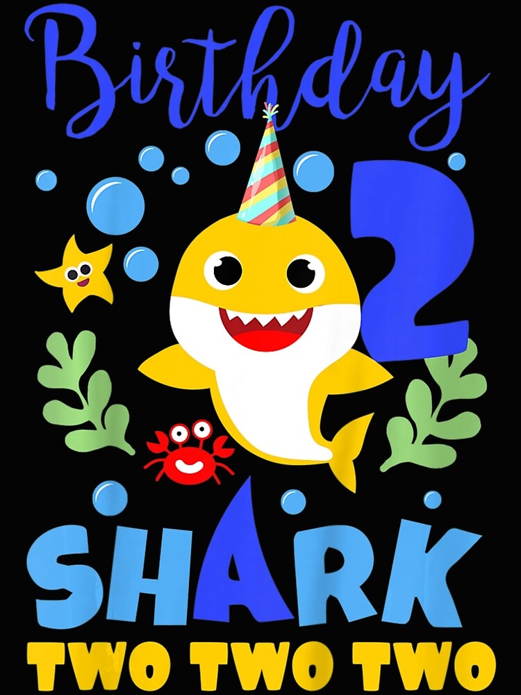 Kids Birthday Shark Baby For 2 Year Old Boy In Blue Two Two | Greeting Card