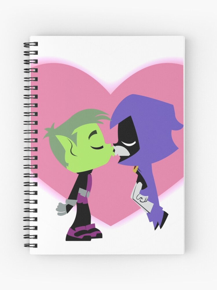 Beastboy X Raven Kiss Spiral Notebook By Monkeyli Redbubble