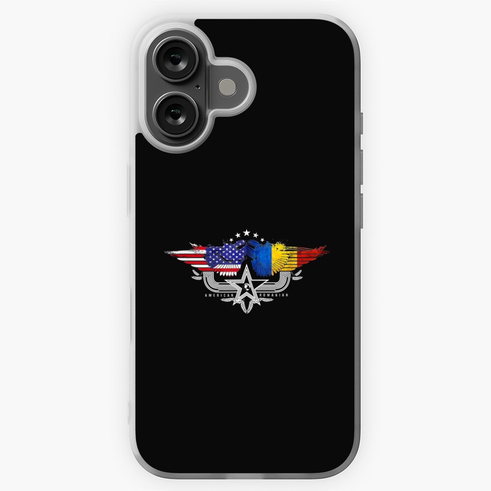 Romanian American Flag T Shirt. Romania National Flag Shirt iPhone Case