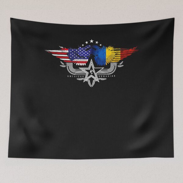 Aperçu de l'œuvre Romanian American Flag T Shirt. Romania National Flag Shirt créée et vendue par Lukifo-Paladin.