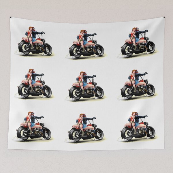 Item preview, biker girls illustration designed and sold by jeartem.