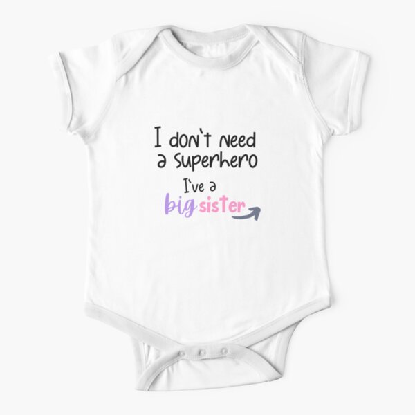 Big Sister Superhero Short Sleeve Baby One-Piece