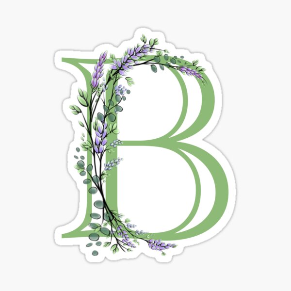 Item preview,  The letter “B” | romantic Eucalyptus and Lavender floral illustration | floral Monograms designed and sold by hollycooper.