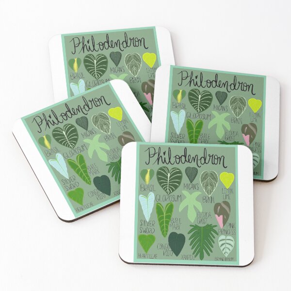 Item preview, Philodendron houseplant varieties print designed and sold by VibrantByNature.