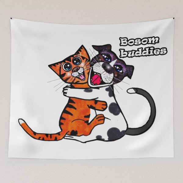 Item preview, dog and cat - bosom buddies  designed and sold by Shirley cute art .