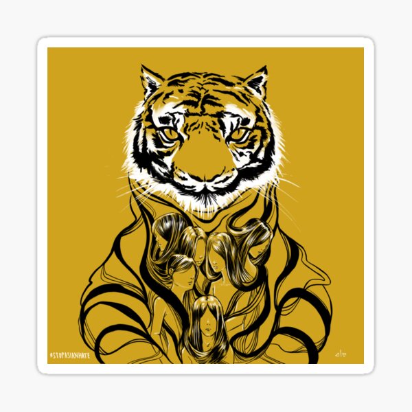 Tiger Beast Face - Stop Asian Hate - AAPI Support Sticker