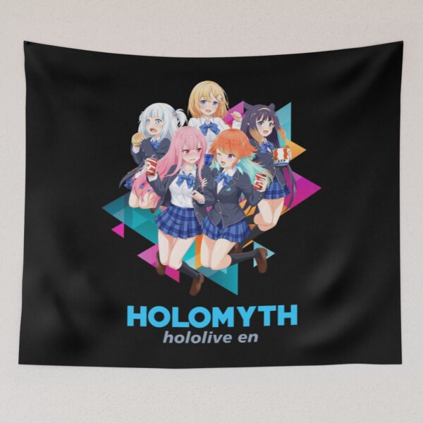 Artikelvorschau, Hololive T-ShirtHololive DE - Alle Holomythos (Gawr Gura, Watson Amelia, Takanashi Kiara, Ninomae Ina'nis und Mori Calliope) entworfen und verkauft von GianceKeng.