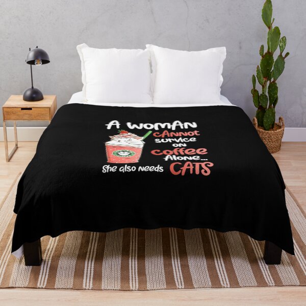 Item preview, A Woman Cannot Survive On Coffee Alone She Also Needs Cats designed and sold by cucai721.