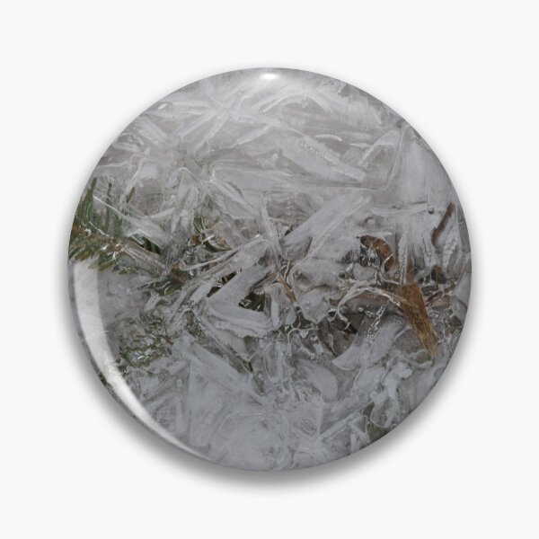 Item preview, Winter Ice Patterns On Surface of a Puddle with Embedded Fir Needles designed and sold by Steven Holt.