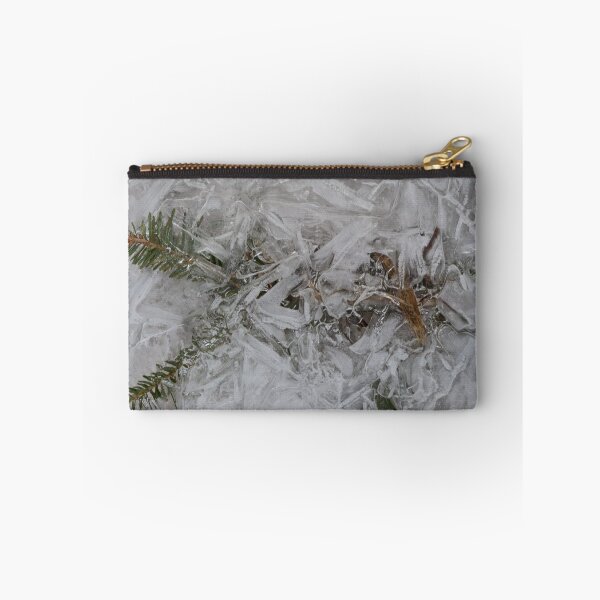 Item preview, Winter Ice Patterns On Surface of a Puddle with Embedded Fir Needles designed and sold by Steven Holt.