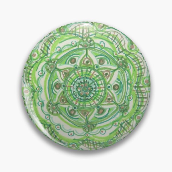 Aperçu de l'œuvre Fleur de mandala festonnée verte créée et vendue par LABrizendine.