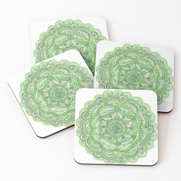 Item preview, Green Scalloped Mandala Flower designed and sold by LABrizendine.