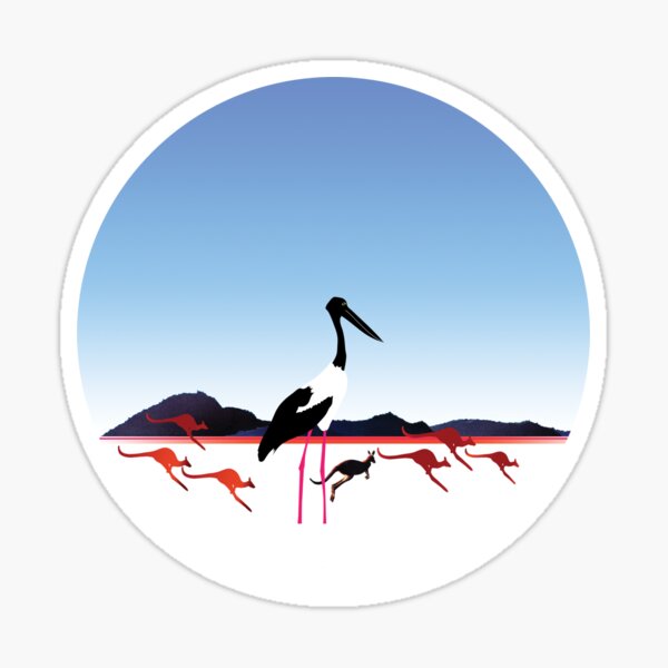 Day 149 | 365 Day Creative Project "Jabiru & Kangaroos" Sticker