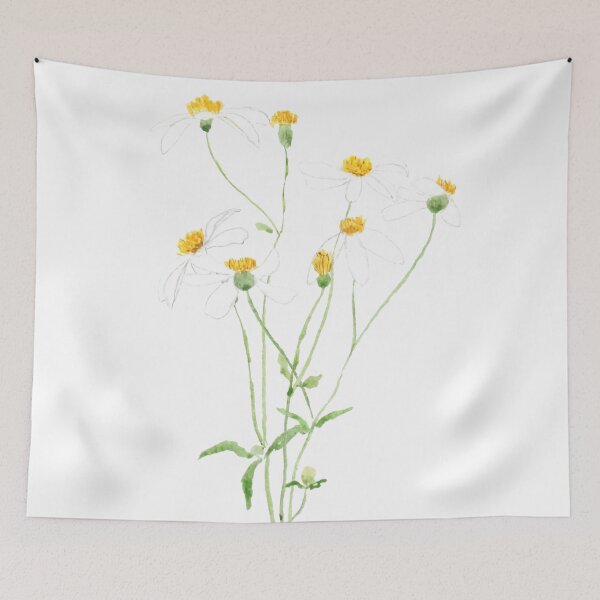 Item preview, hand painted white black jack flowers 2 designed and sold by ColorandColor.