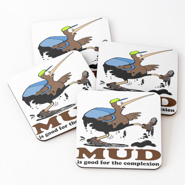 Item preview, Funny cartoon of kiwi with backpack struggling through mud in New Zealand designed and sold by Al Benge.