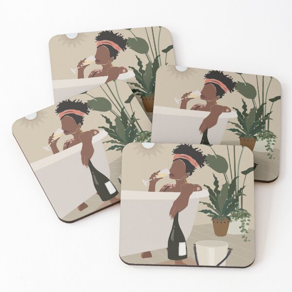 Item preview, Black women in the bath tub designed and sold by SurfolioPrints.