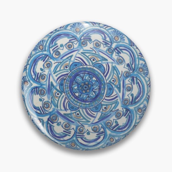 Item preview, Flor Mandala festoneada azul designed and sold by LABrizendine.