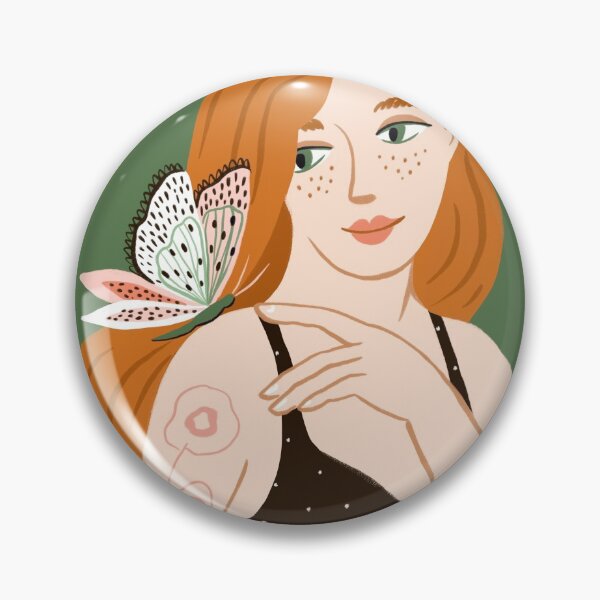 Item preview, Cute young woman with butterfly. Summer illustration designed and sold by Alenka Karabanova.