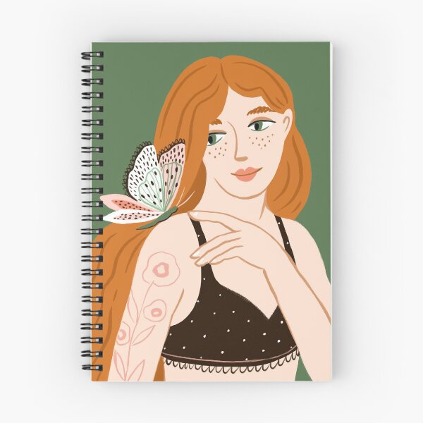 Item preview, Cute young woman with butterfly. Summer illustration designed and sold by Alenka Karabanova.