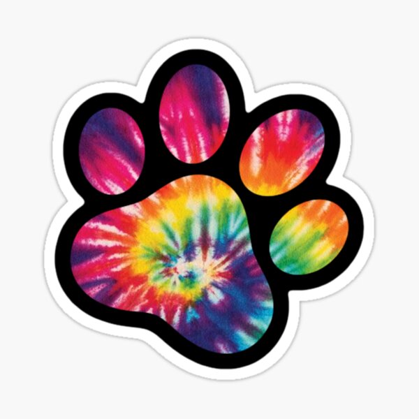 "Tie Dye Paw Print " Sticker for Sale by Sleepygirl2010 | Redbubble