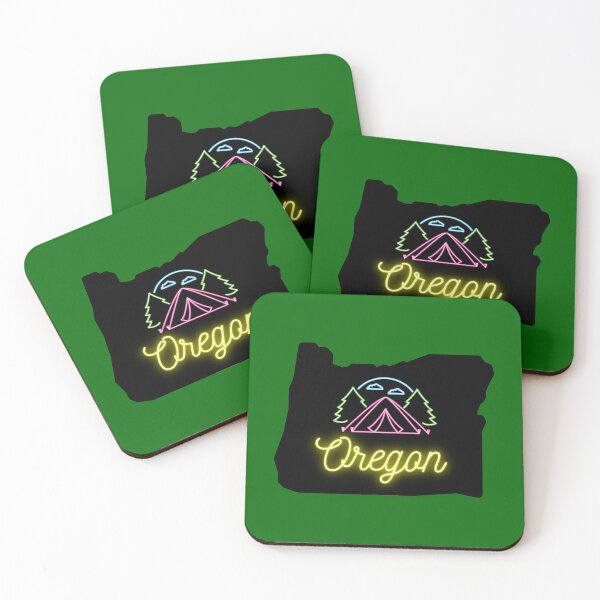 Item preview, Camping Oregon - Great Northwest - Neon State Map designed and sold by DansDankDesigns.
