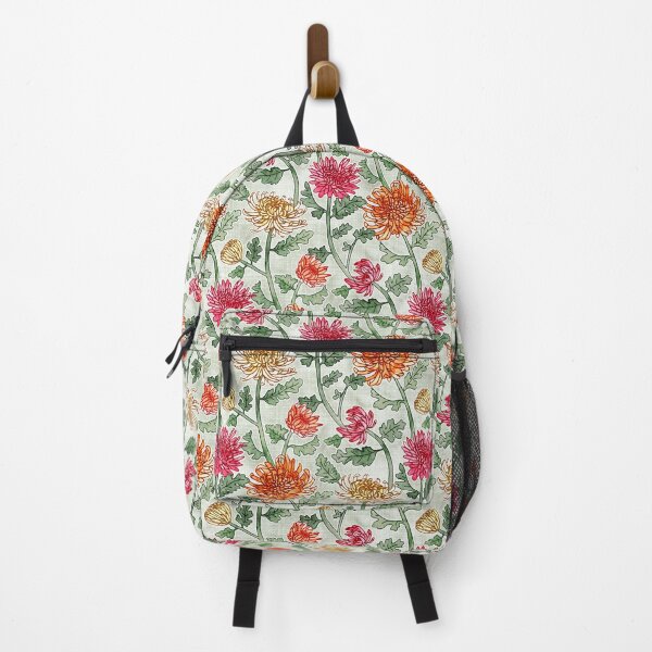 Item preview, Chrysanthemum Watercolor & Pen Pattern - Warm Sage designed and sold by TigaTiga.
