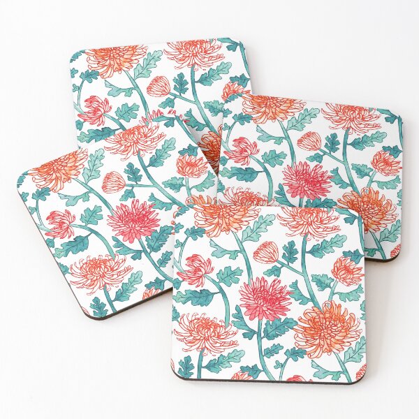 Item preview, Chrysanthemum Watercolor & Pen Pattern - Pastels designed and sold by TigaTiga.