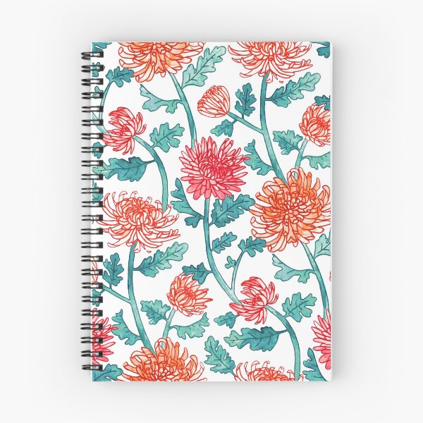 Item preview, Chrysanthemum Watercolor & Pen Pattern - Pastels designed and sold by TigaTiga.