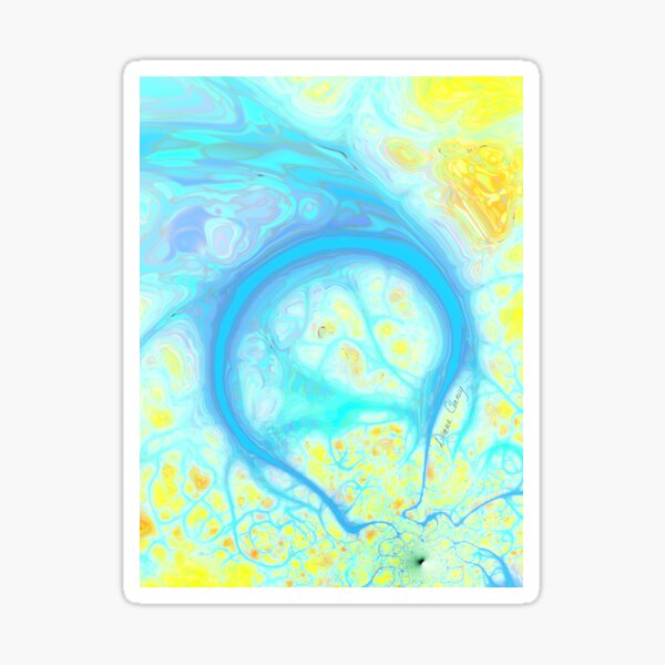 Streams of Joy - Cosmic Aqua & Lemon Sticker