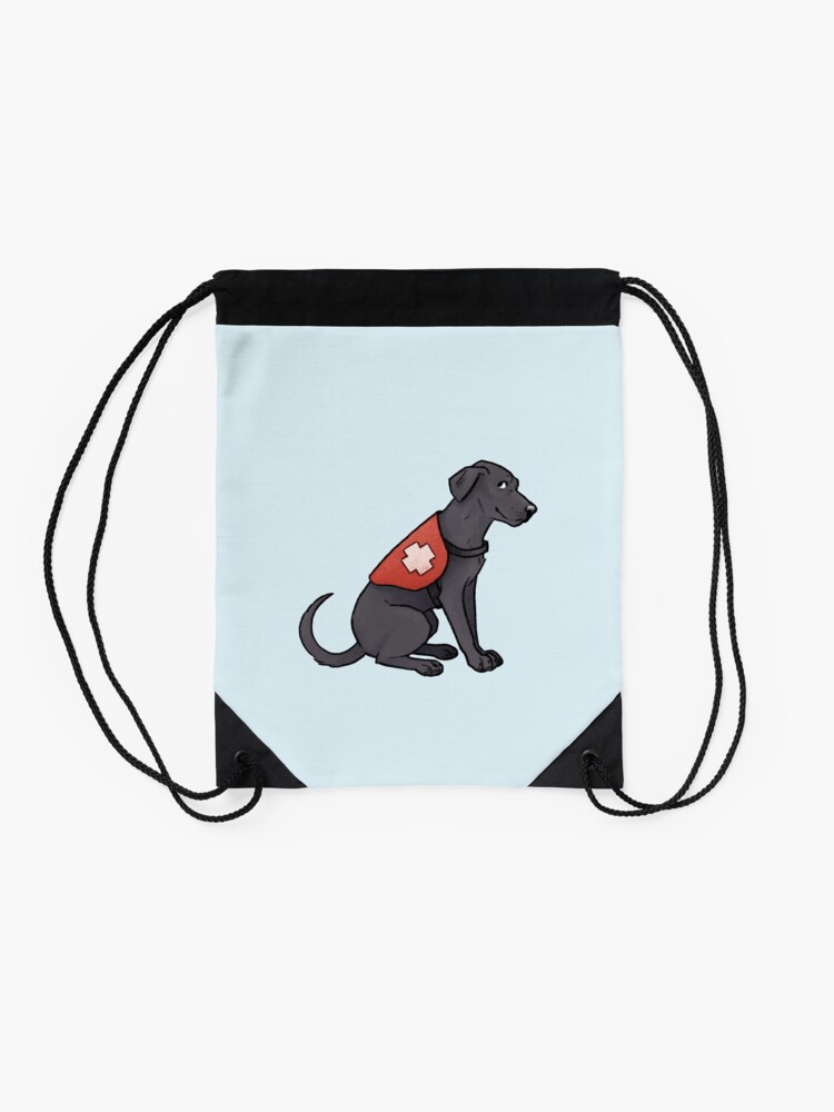 Thumbnail 2 of 3, Drawstring Bag, Service Dog - Black Lab designed and sold by StinaB.