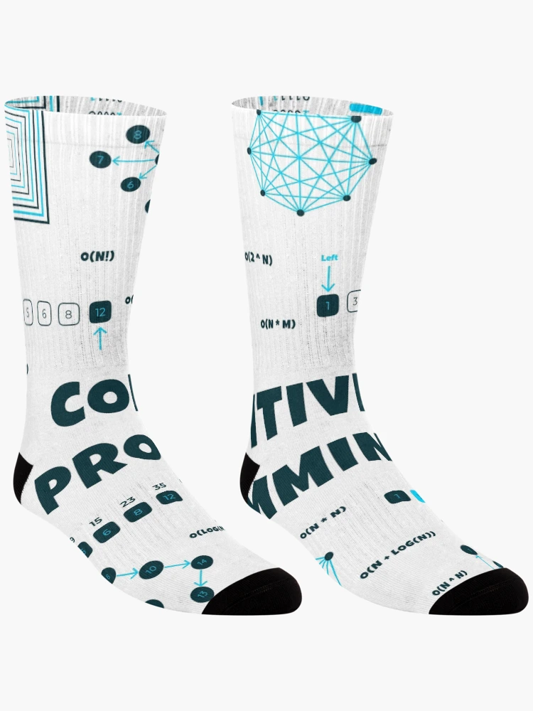 Thumbnail 3 of 5, Socks, Competitive Programming designed and sold by Mechashadow.