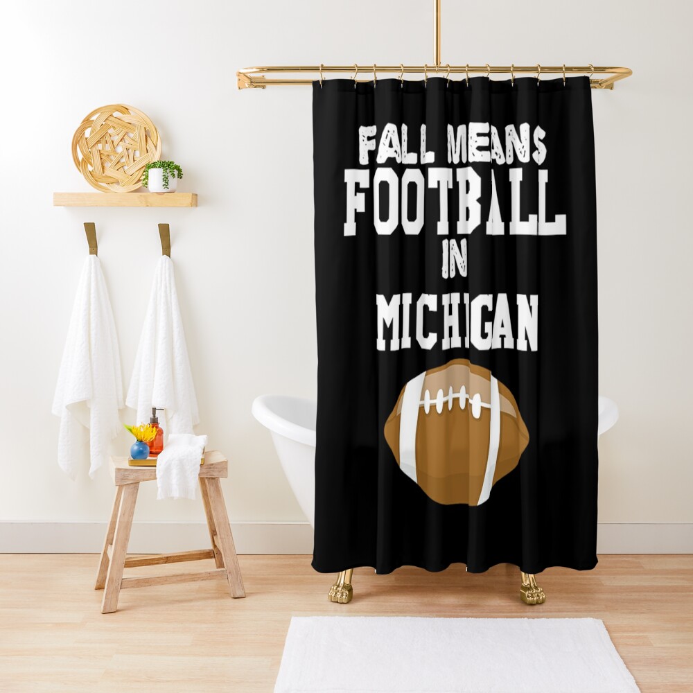 Beautiful And Charming fall means football in michigan white Shower Curtain CS-BGX629A3