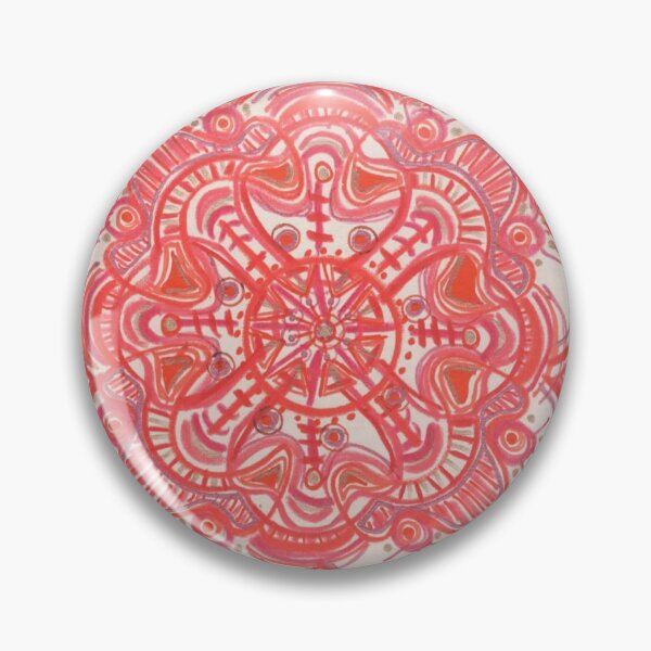 Aperçu de l'œuvre Fleur de mandala festonnée rouge créée et vendue par LABrizendine.