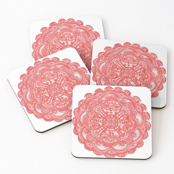 Item preview, Red Scalloped Mandala Flower designed and sold by LABrizendine.