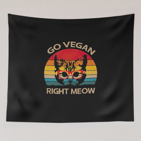 Item preview, Cat Lover Go Vegan Right Meow Vintage designed and sold by BasiaKrol.