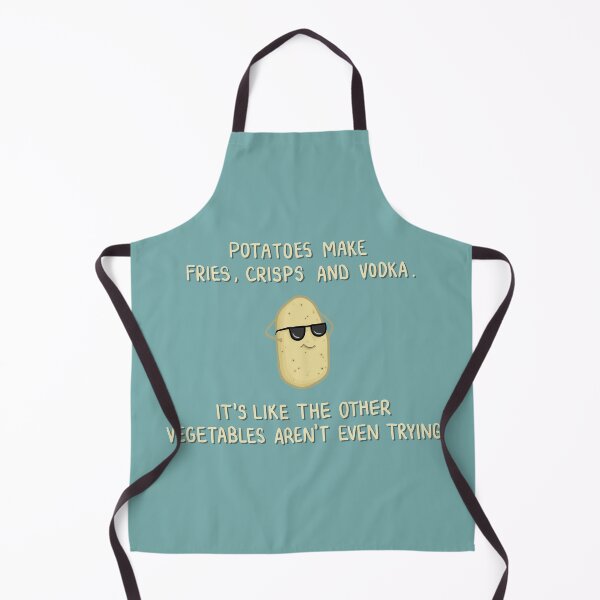 Item preview, Potatoes make fries, crisps and vodka. Funny, cool, potato quote, Cartoon Digital Illustration designed and sold by AlmightyClaire.