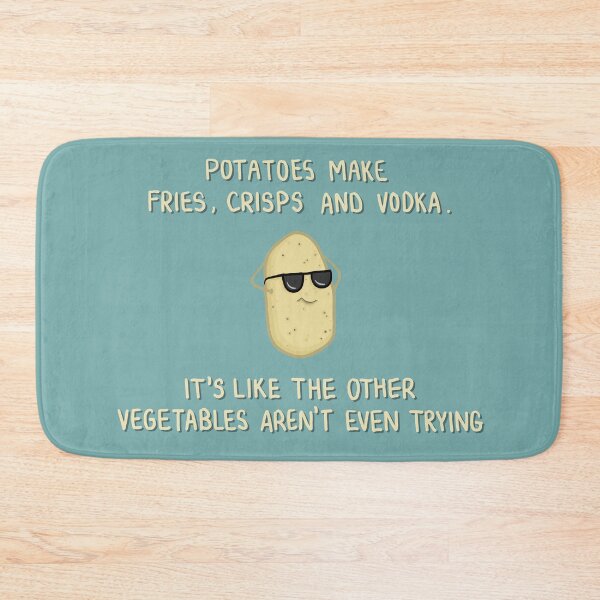 Item preview, Potatoes make fries, crisps and vodka. Funny, cool, potato quote, Cartoon Digital Illustration designed and sold by AlmightyClaire.