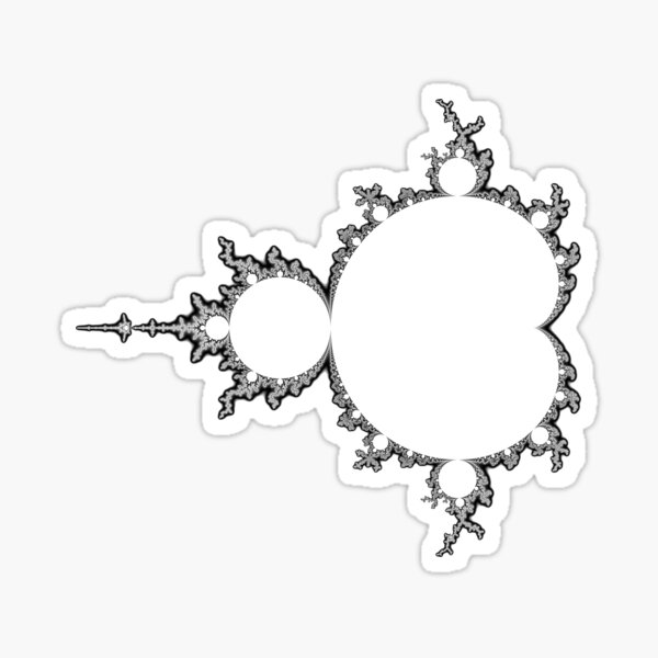 Mandelbrot Set - Monochrome Outline Sticker