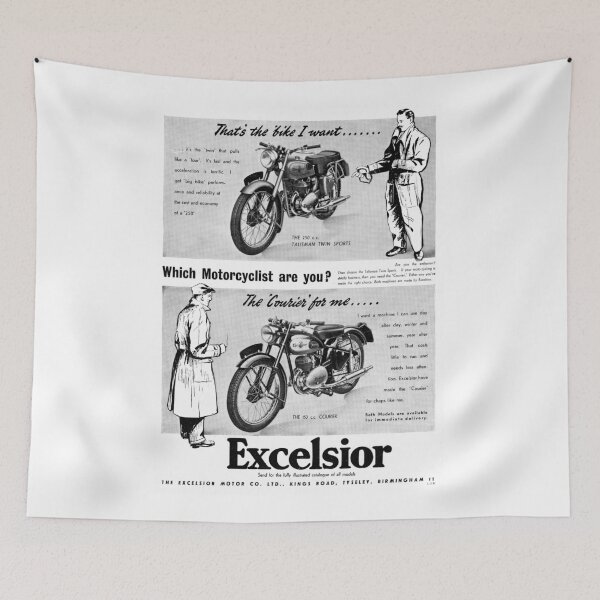 Item preview, 1953 Excelsior Motorcycle advert designed and sold by Random Railways.