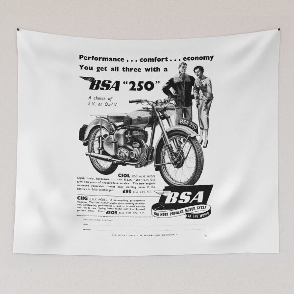 Item preview, 1954 BSA 250 Motorcycle advert designed and sold by Random Railways.