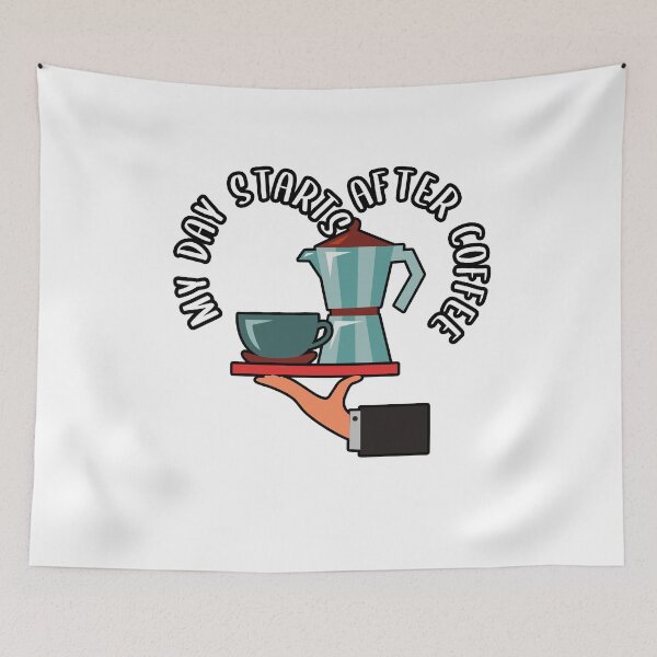 Item preview, My Day Starts After Coffee Coffee Bean Caffeine designed and sold by redshirtz.
