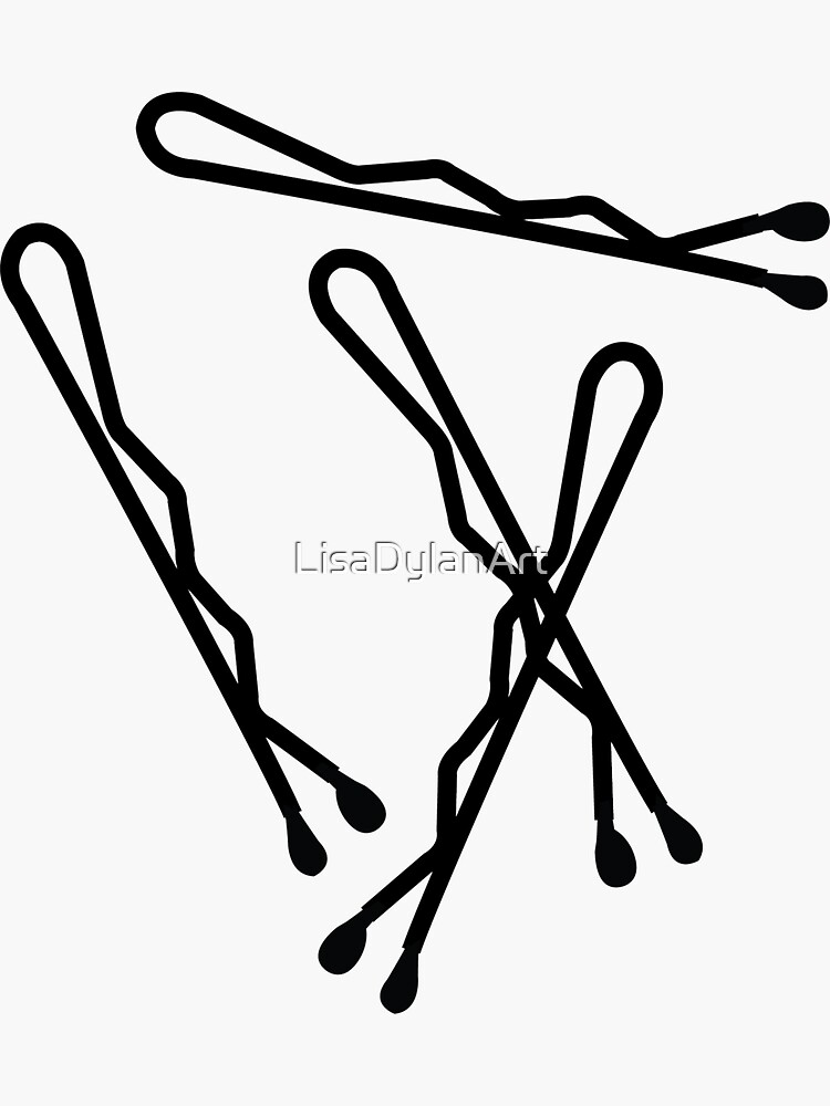 "Bobby Pins" Sticker for Sale by LisaDylanArt Redbubble