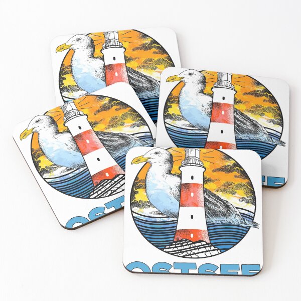 Item preview, Baltic Sea coast seagull lighthouse Low German sea designed and sold by redshirtz.