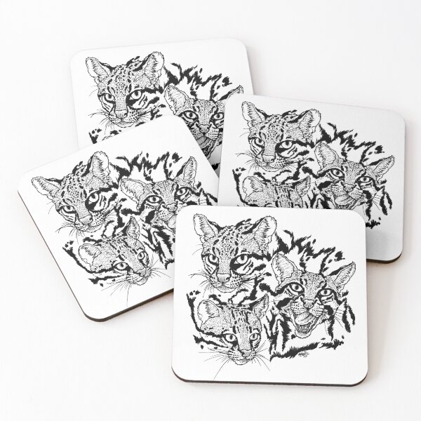 Item preview, Ocelots (Black and White Version) designed and sold by HollyHDesigns.