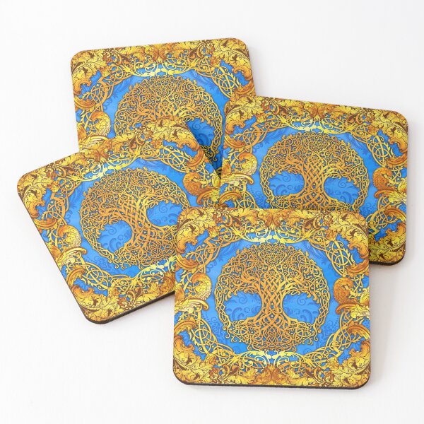 Item preview, Tree of Life - Cyan and Gold designed and sold by Abysm Internal.