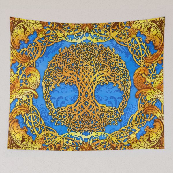 Item preview, Tree of Life - Cyan and Gold designed and sold by Abysm Internal.